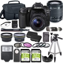 Canon EOS 80D DSLR Camera Bundle with 18-55mm STM Lens + 2pc Kingston 32GB Memor - £997.94 GBP