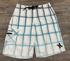 Hurley Men&#39;s Boardshorts Plaid Drawstring Closure Waist Size 29&quot; - $13.86