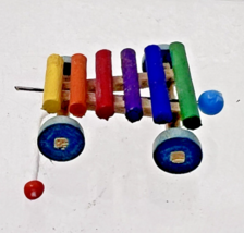 Handmade Miniature Dollhouse Doll House Toy Xylophone Rainbow Colored - $9.90