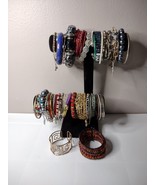 Lot Of Over 60 Bracelets And Bangles Stretchy, Beaded, Solid Metal Bangle - £28.04 GBP