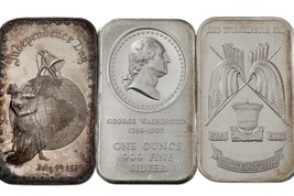 1975-1985 Madison Mint 1 oz Silver Bar Lot of 3 Patriotic Art Bars - £124.48 GBP