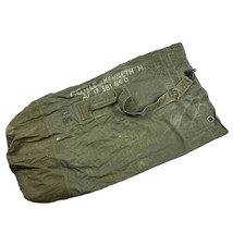 Vintage USAF Faded Green Stencil Named Duffle Bag Army Military Strap 1940s - $74.24