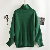 Turtleneck Women Sweater Solid Color Winter Thick Loose Sweatshirt Pullover Top - £47.00 GBP
