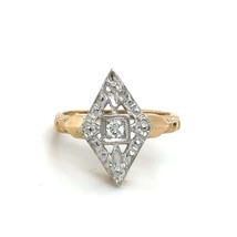 Antique 14k Yellow Gold Diamond Accented Ring 2.1g Size 3.0 - $7,462.30 MXN