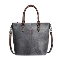 Retro Women Bucket Bag  New Leisure Genuine Leather Handbag Large Capacity Solid - £116.94 GBP