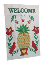 Vintage Pineapple Garden Flag Banner Outdoor Welcome Sign Embroidered - £7.82 GBP