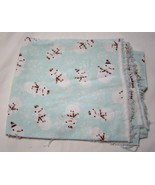 Happy Snowmen with Orange Striped Scarfs Flannel Print Fabric  - $10.90 CAD
