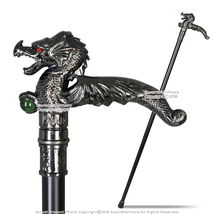 36" Gemstone Dragon Gentleman's Walking Stick w/Metal Cane and Rubber Tip - $24.73