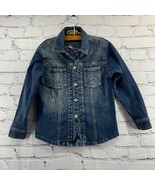 Wrangler Denim Jacket Girls Sz 6 Snap Up Blue - £17.89 GBP