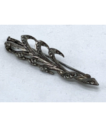 925 Sterling Silver Marcasite Leaf Branch Pin Brooch Vintage Art Deco - £22.68 GBP