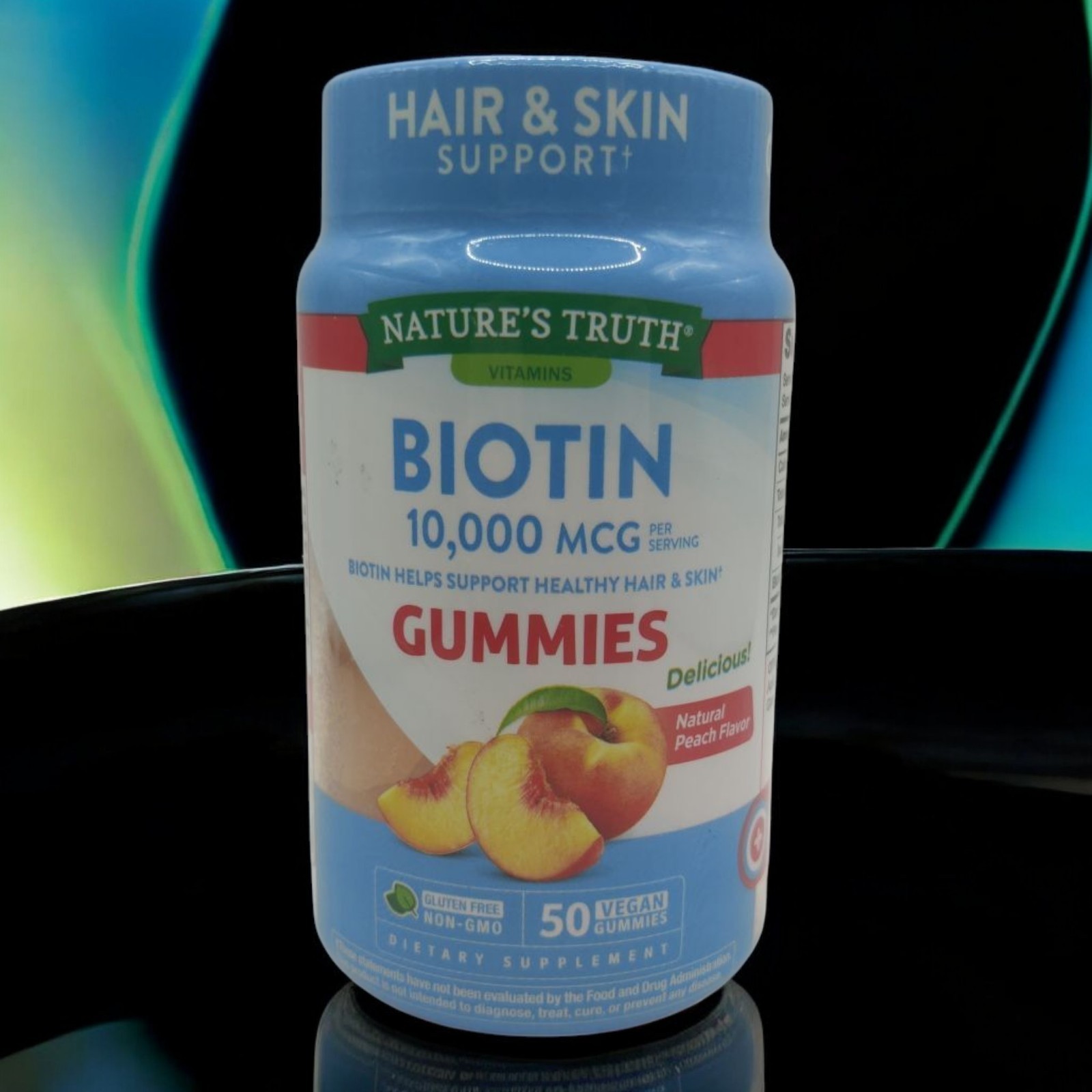 Natures Truth Biotin 10000mcg Hair &amp; Skin 50 Gummies EXP 3/2026 Peach Fl... - $12.60