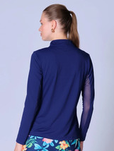 NWT X by GOTTEX Navy Blue Golf Tennis Long Sleeve Mock Shirt S M L & XL image 2