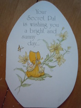 Vintage American Greeting Sunbonnet Kids Secret Pal Easter Card Unused - $4.99