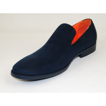 Men Tayno Dressy Casual Soft Suede Comfortable Slip on Loafer #ALPHA S Navy image 4