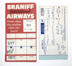 c.1961 Braniff International Airways Airline First Class  Flight Paperwork - £23.21 GBP