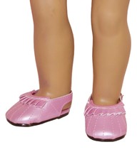 CLOSEOUT! Pink Ruffled Open Back Dress Shoes fit 18&quot; American Girl Size ... - £3.15 GBP