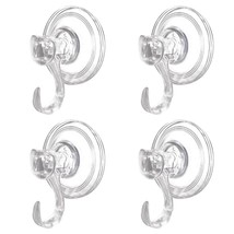 4Pcs Suction Cup Hooks, Heavy Duty Clear Vacuum Suction Hooks Removable ... - $15.99