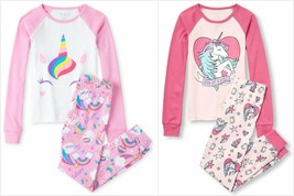 NWT The Childrens Place Unicorn One of a Kind Pink Girl Long Sleeve Pajamas Set - £6.72 GBP