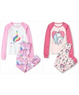 NWT The Childrens Place Unicorn One of a Kind Pink Girl Long Sleeve Paja... - £6.61 GBP