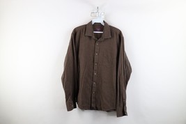 Untuckit Mens Size Medium Distressed Flannel Collared Button Shirt Brown... - $24.70