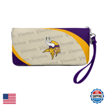 Littlearth NFL Minnesota Vikings Zip Organizer Wallet Wristlet 8"x4"x1" - $38.91