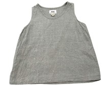  Flax 100% Linen Sleeveless Tank Top Green Lagenlook Women&#39;s Size Medium - $43.56