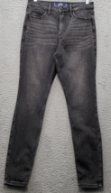 Hollister Jeans Womens Sz 7 Black Denim Stretch Curvy High Rise Super Skinny Leg - £15.65 GBP