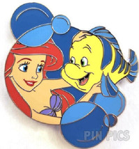 Disney Little Mermaid Ariel and Flounder Bubbles pin - £11.07 GBP
