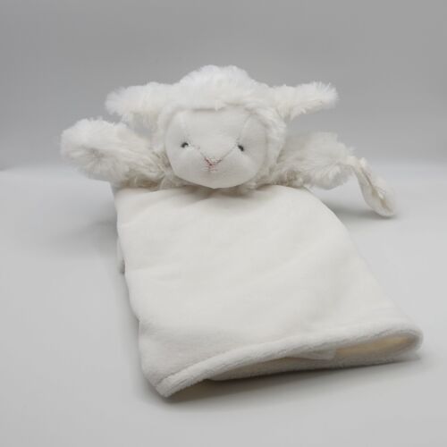 Carters 15" x 14.5" White Lamb Security Blanket Lovey w/ Pacifier Holder - £6.95 GBP