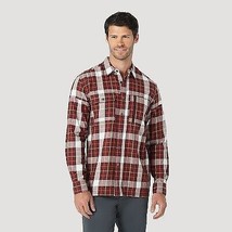 Wrangler Men&#39;s Regular Fit ATG Plaid Long Sleeve Button-Down Shirt - Red... - $13.99