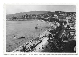 RPPC France Cannes Cote D&#39;Azur Beach La Croisette 1948 Real Photo Postcard 4X6 - £3.92 GBP
