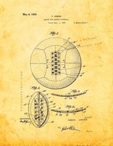 Lacing For Soccer Footballs Patent Print - Golden Look - $7.95+
