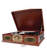 Studebaker-Turntable with AM/FM Radio With Built-In 2&quot; Speaker Plays 3 S... - £112.08 GBP