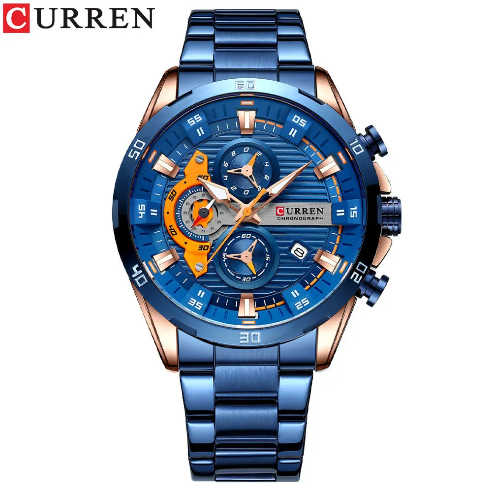 CURREN Stainless Steel bracelet Watch for Men luxury Chronograph M Men-B... - £26.52 GBP