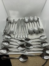 Lot of 29 ESTIA Cascade Stainless Flatware Spoons, Forks, Knives - £44.35 GBP