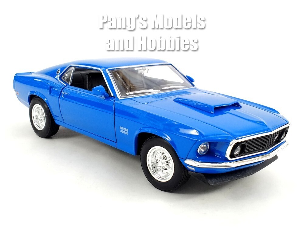 1969 Ford Mustang Boss 429 1/24 Diecast Metal Model by Welly - BLUE - $29.69