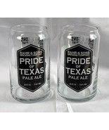 2 Rahr &amp; Sons Brewing Co Pride of Texas Pale Ale Beer Barrel Glasses Pro... - £22.64 GBP