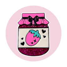 Novelty Food Enamel Pin: Strawberry Jam - $235.61 MXN
