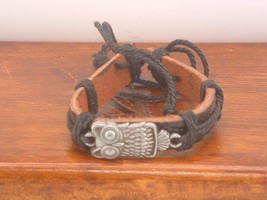 New Women’s Owl Black Leather Wrap Tie Bracelet - $12.30 CAD