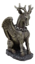 Gothic Sitting Winged Pegasus Stag Horned Gargoyle in Stoic Pose Statue 6.25&quot;H - £22.01 GBP