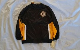 NHL Boy&#39;s Boston Bruins Long Sleeve Zip-up Tricot Track Jacket Black/Yel... - $34.65