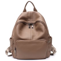 Soft Genuine Leather Backpack Women Men Large Casual Versatile Shoulder ... - £110.29 GBP