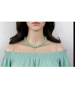 1930s Czech Peking Hand Marvered Glass, Green Swirl Bead Choker Necklace - $203.49 CAD