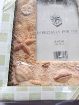 Youngs Inc Seashell Charms Picture Frame Vintage Sand Beach Textured NEW - £12.13 GBP