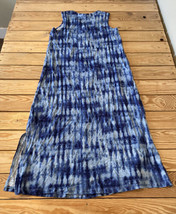 D&amp;Co NWOT Women’s Pocket V Neck Printed Midi Dress size S Navy Shibori BG - £12.54 GBP