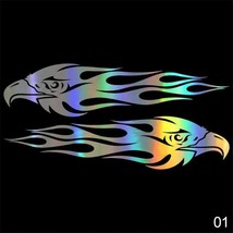 Custom Car Stickers DIY Kit Eagle Flame Pattern Reflective Scooter Cool Decal Lo - £35.25 GBP