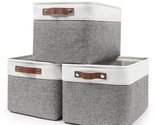 Storage Bins Large Fabric Storage Baskets For Shelves 3 Pack, Decorative... - $38.99