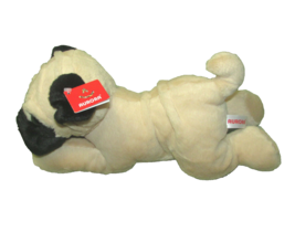 12&quot; Aurora Pug PUG-GER Plush Dog Pup Stuffed Animal Black Tan Laying Down Nwt - £10.59 GBP