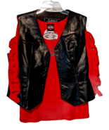 Womens Leather Gallery Vest FREE Harley-Davidson Open Shoulder Lattice S... - $1,203.32 MXN