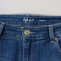 Style & Co Women's Blue Embroidery Floral Denim Ankle Jeans Size 12 (34×27) image 15